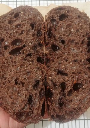 Foto resep Mix Seeds Double Chocolate Sourdough Bread (Kabuki Gold)