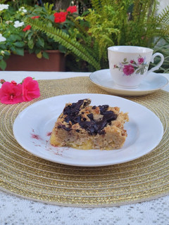 Una foto de Crumble de naranja y chocolate