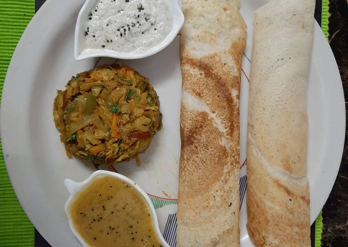 Steps to Prepare Homemade Vegetable Dosa