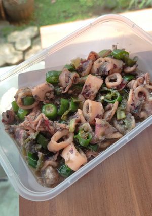 Foto resep Tumis cumi cabe hijau