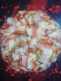 Pizza con piña y pimiento en microondas