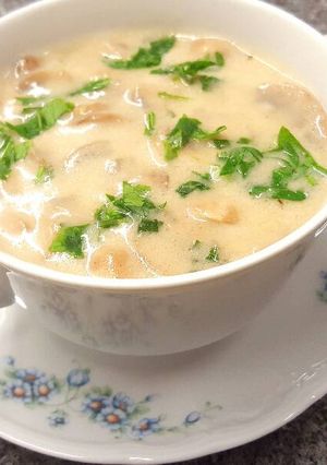صورة لوصفة شوربة الفطر مع الكريمة
