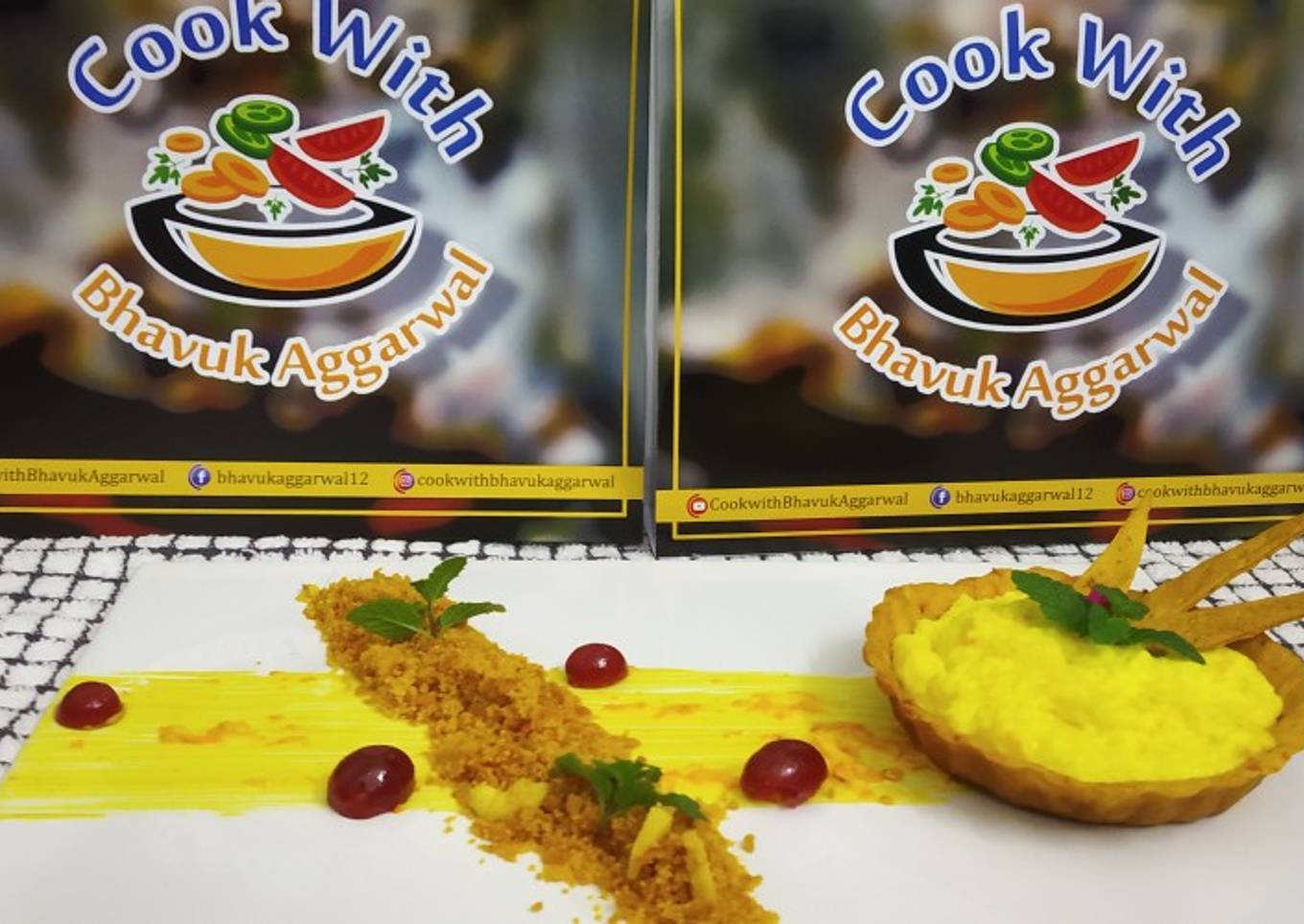 Cheesey turmeric crumbled pudding tart