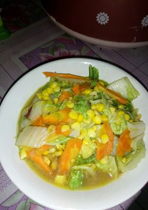 Foto resep Cah sayur sawi wortel dan jagung enaaaakkk 😊😊