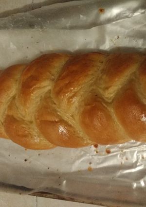 Una foto de Pan de leche trenzado
