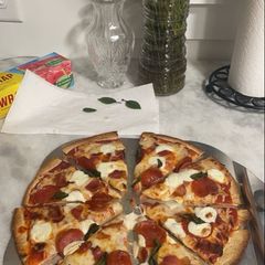 A picture of Homemade Pepperoni Pizza.