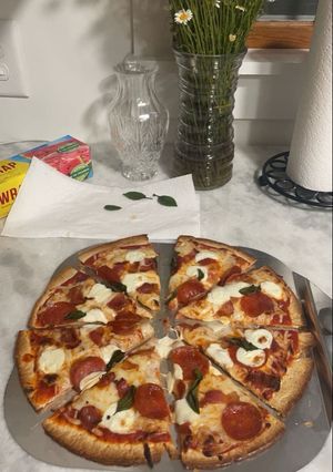 A picture of Homemade Pepperoni Pizza.