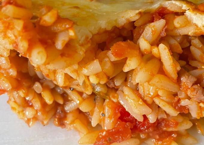 Gratin de riz façon pizza au Thermomix de Les recettes d’Elo - Cookpad