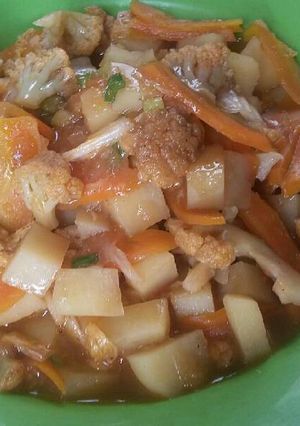 Foto resep Capcay asam manis gurih simple