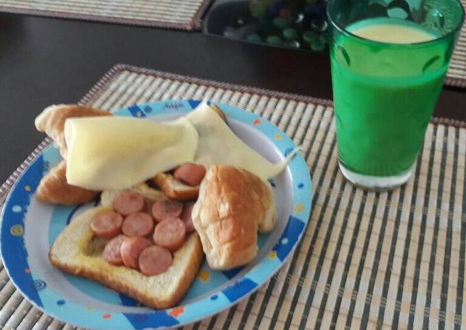 Pan con salchicha para desayunar Receta de Esteban- Cookpad