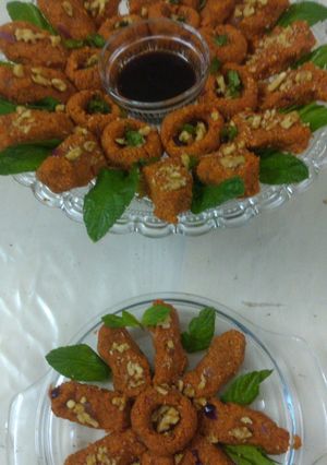 صورة لوصفة كبة نية شامية بدون لحم