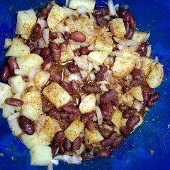 A picture of Spicy red bean chaat.