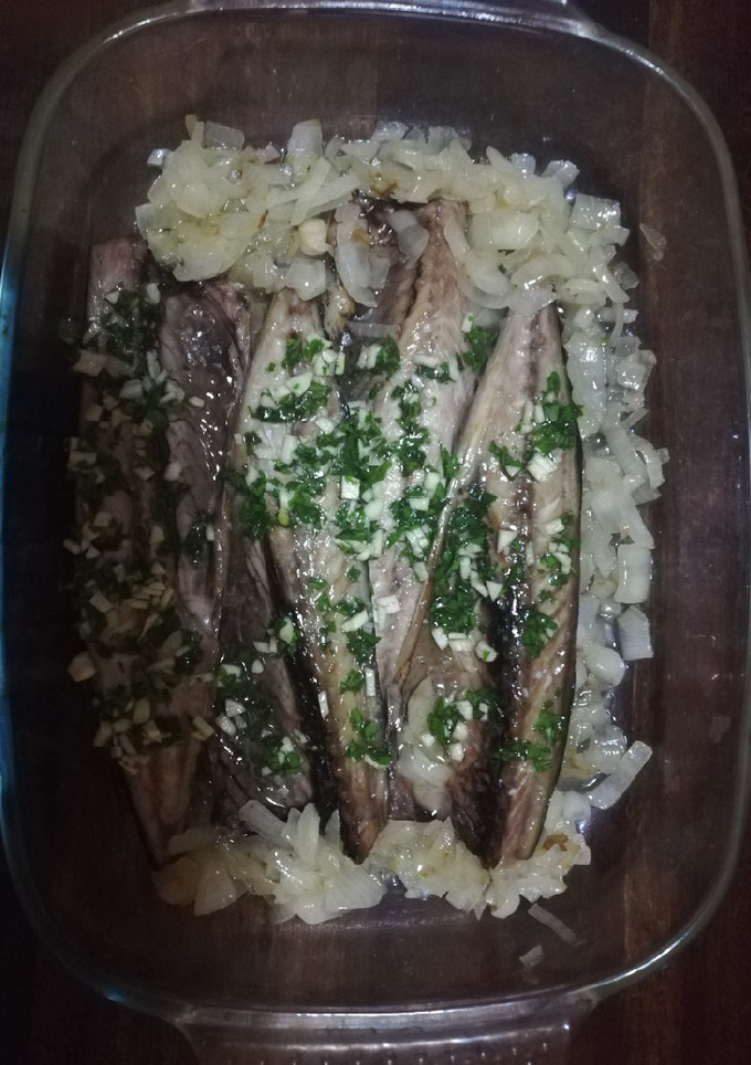 Una foto de Lomos de caballa al horno con limón y cebolla