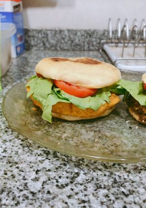 Una foto de Hamburguesas de garbanzo y calabaza