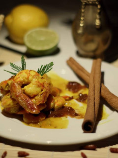 Una foto de Curry de Langostinos con Leche de Coco y Limón