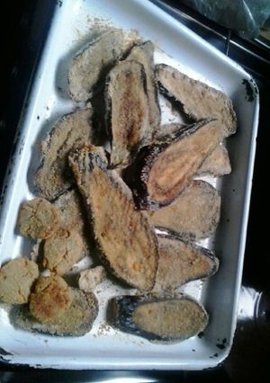 Una foto de Milanesas de Berenjena (con una variante apta para veganos)