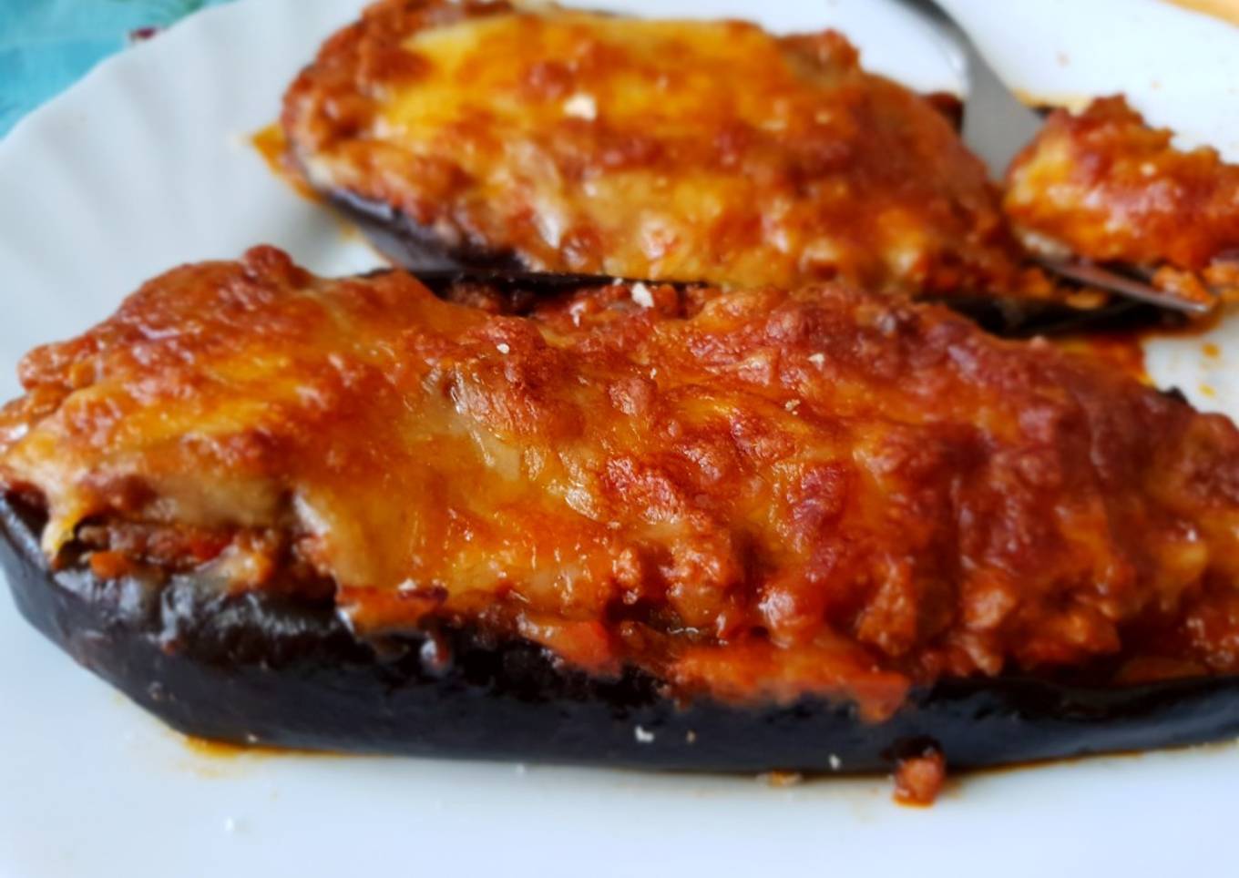 Berenjenas rellenas de carne picada y tomate