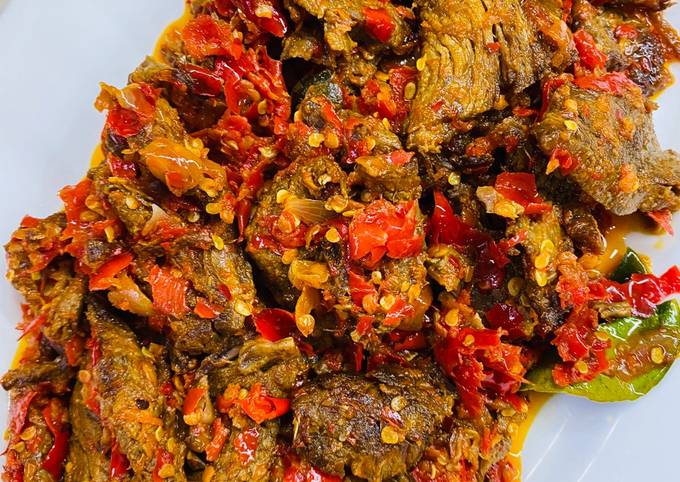 Dendeng balado basah