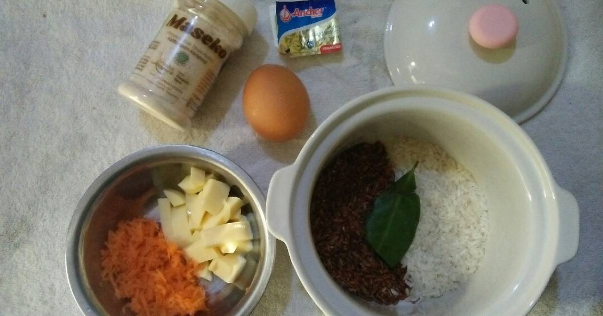 Resep Mpasi 7m Bubur Merah Putih Sup Telur Oleh Mama Nay Cookpad