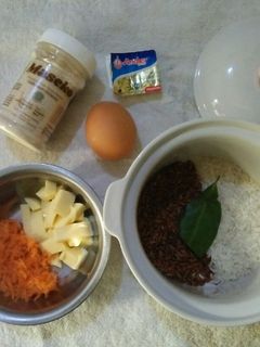 Foto resep Mpasi 7m+ : Bubur merah putih + Sup telur