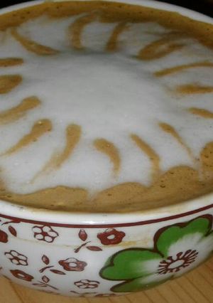 صورة لوصفة طريقه عمل كابتشينو بالرغوة☕🌼