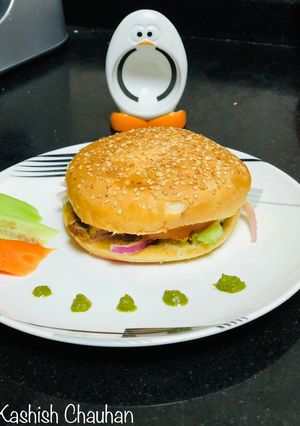 A picture of Felafel sesame burger.