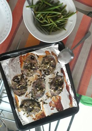 A picture of Grilled Tuna steak with Marjoram.