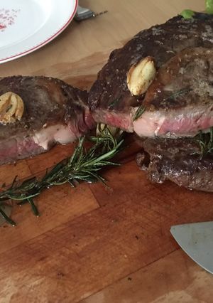 A picture of Pan Cooked Ribeye Steak.