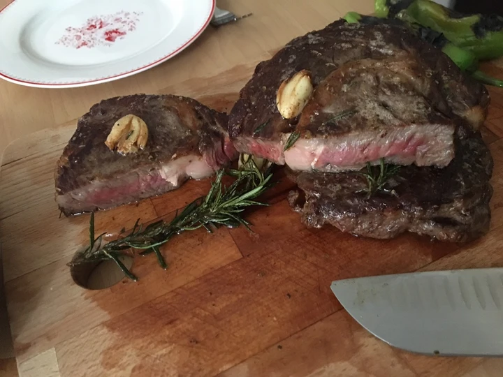 Simple Way Make Recipe Pan Cooked Ribeye Steak that is Delicious, Really Delicious}