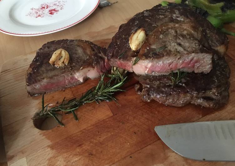 Steps to Prepare Perfect Pan Cooked Ribeye Steak