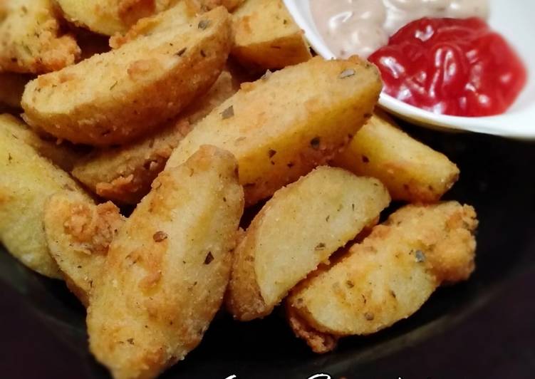 Bagaimana Buat 122.Fried Potato Wedges, Lezat