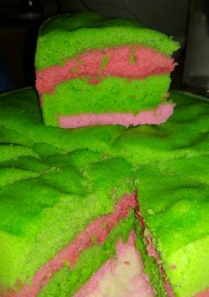 Foto resep Bolu kukus rainbow 2 telur