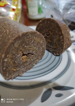 Una foto de Tronco de galletas y chocolate ❤️ fácil
