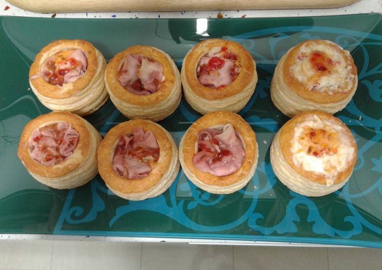 Volavents con mermelada de pimientos