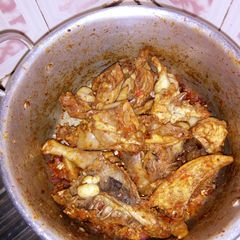 A picture of Simple dry fry kienyeji chicken.