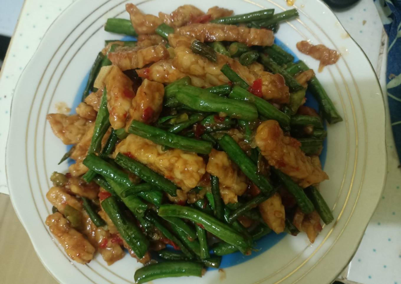 Tumis kacang panjang tempe simple 😊