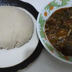 Semo and ogbono soup A picture of Semo and ogbono soup.