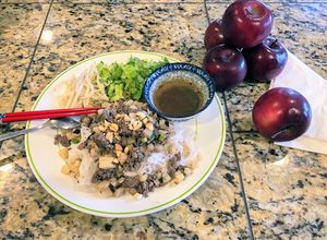 Hình của món Bún xào thịt bò.