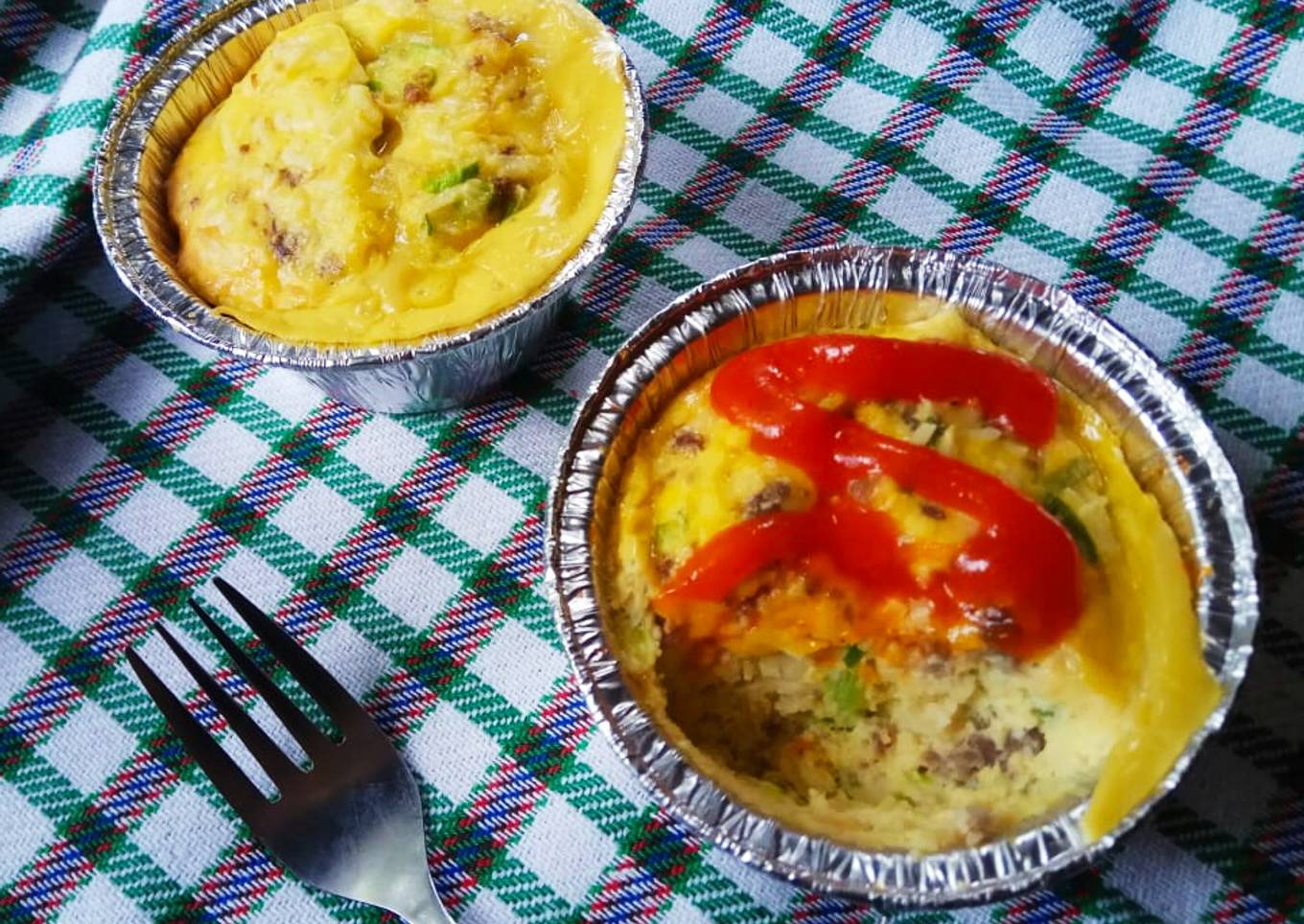 Resep Telur Panggang (isi Daging Sapi & Keju) Anti Gagal