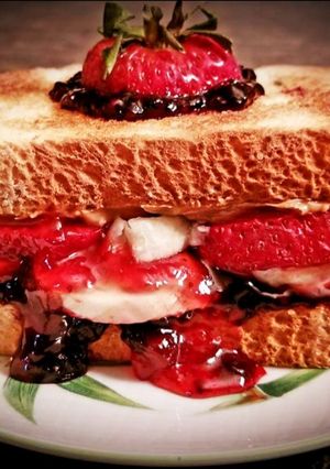 A picture of Mike's Ultimate Fruity Nutty PB&J Sandwiches For Kids.