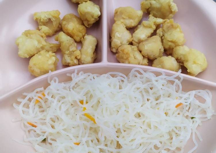 MPASI 20mo BIRRU: CHICKEN POPCORN & BIHUN GORENG
