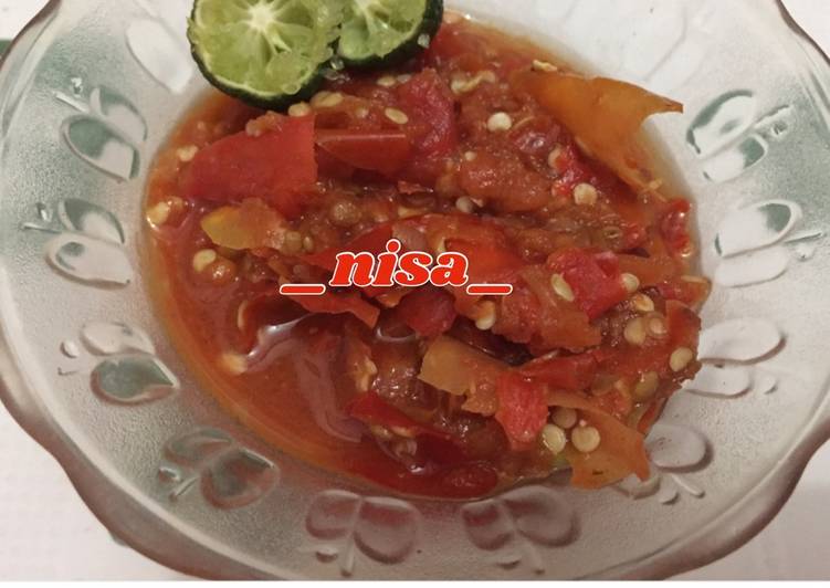 Bagaimana Menyiapkan Sambal pedas jeruk limau, Bisa Manjain Lidah