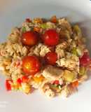 Arroz con pollo y vegetales
