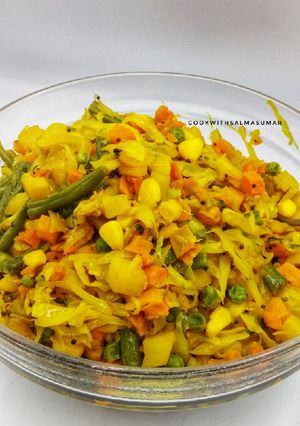 A picture of Spicy stir-fry cabbage #jikonichallenge.