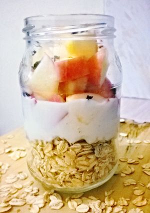 A picture of Apple Cinnamon Overnight Oats #200threcipe.