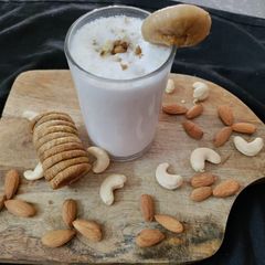 A picture of ALMONDS FIG MILK SHAKE .