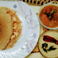 A picture of Green Moong Dal Paneer Stuffed Dosa.