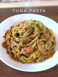 TUNA PASTA with homemade kale pasta