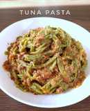 TUNA PASTA with homemade kale pasta
