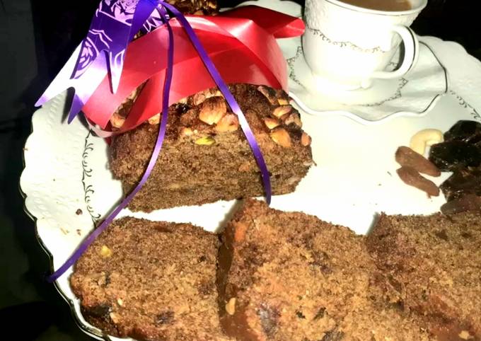 Eggless Walnut and dates wheatflour tea cake